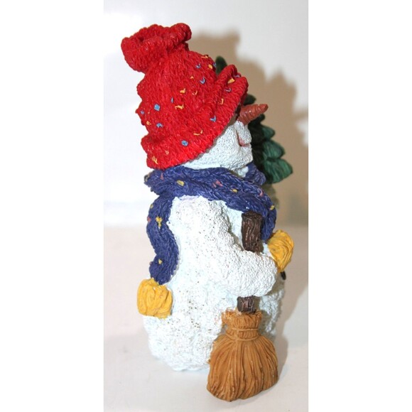 Vintage Resin Snowman Christmas Tree 6” Holiday Winter Mantle Tabletop Decor Fig - Picture 3 of 7